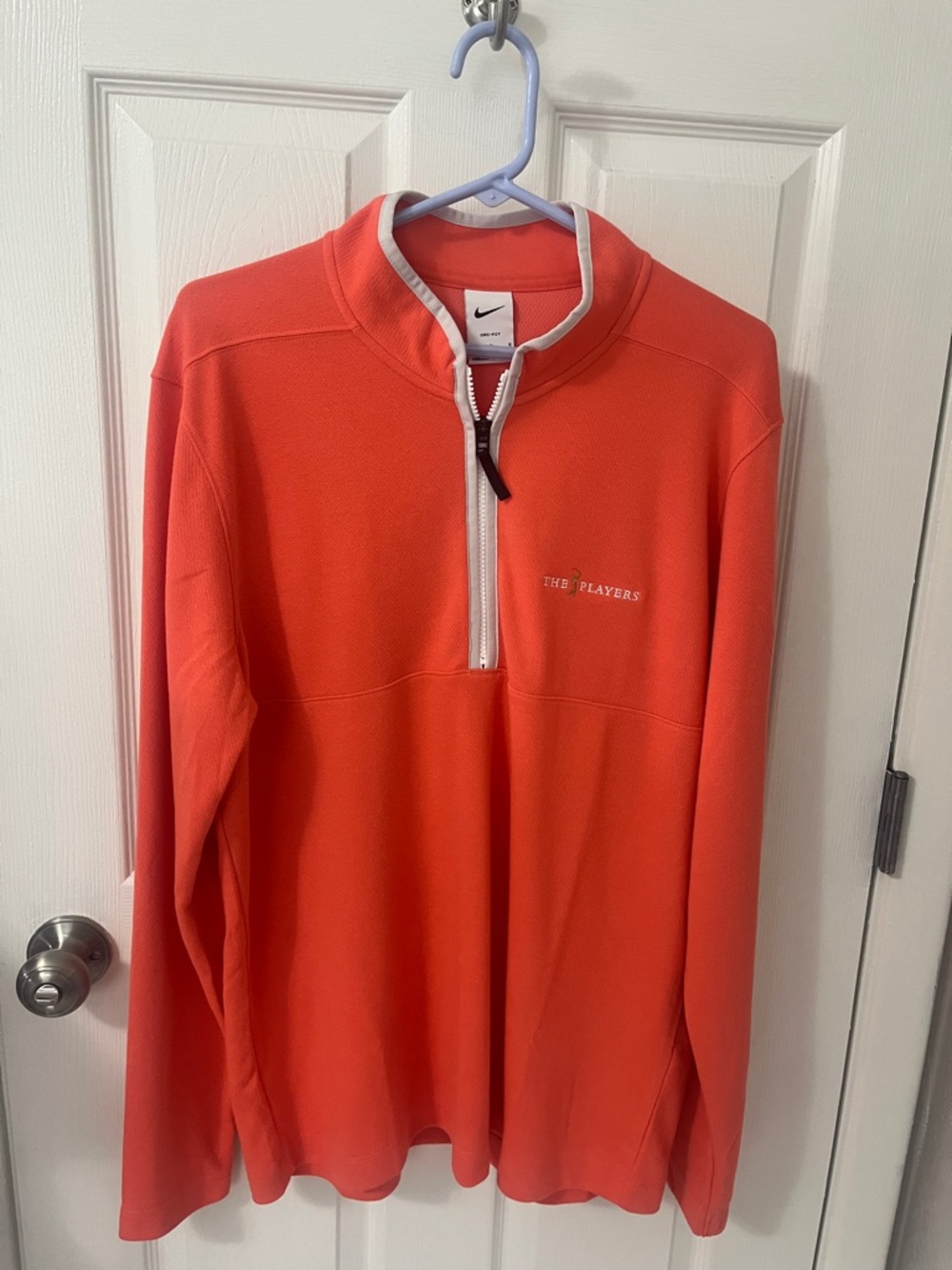 Nike Orange Half-Zip Pullover with White Trim
